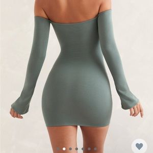 Long sleeve Bardot minis dress (CREAM)